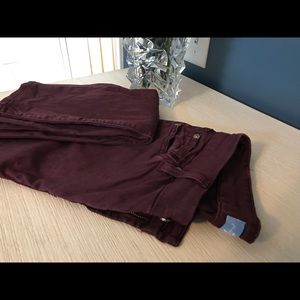 7 for mankind burgundy ankle skinny pant